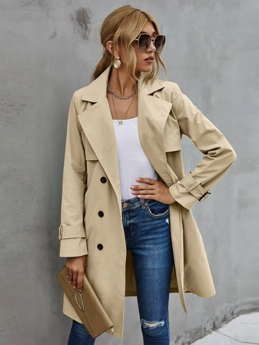 Wyler | Women's Trench Coat Lightweight Layering Cut