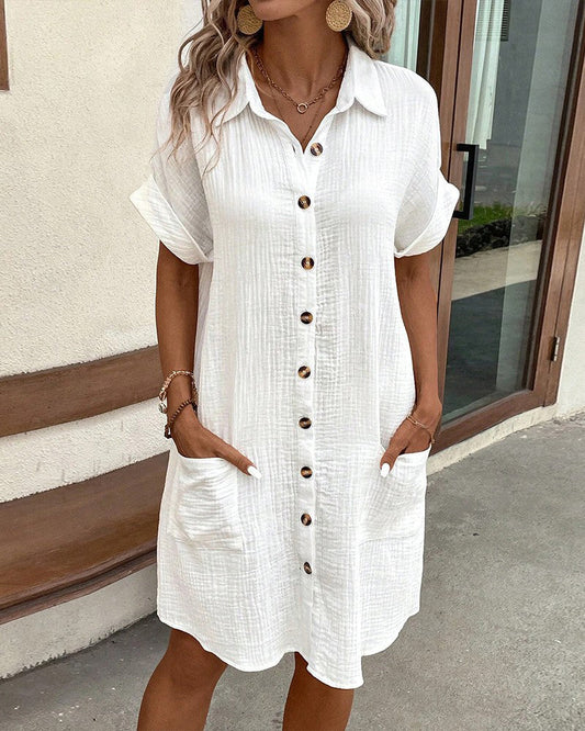 Melsie Comfortable Shirt Dress