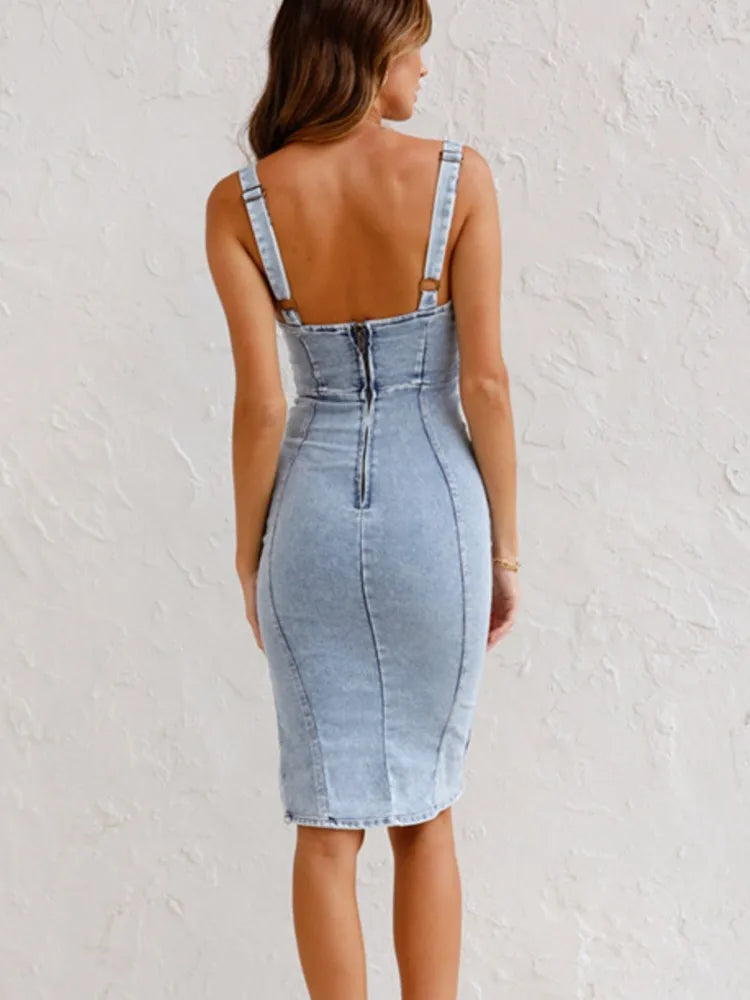 Mary Denim Dress with Adjustable Straps